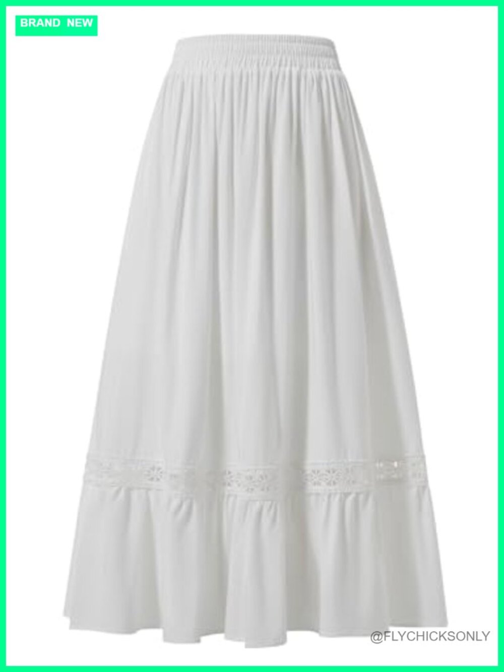 Boho Tiered Maxi Skirt with Pockets High Waisted Lace Flowy Renaissance Fairy - Picture 1 of 6